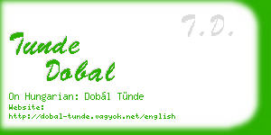 tunde dobal business card