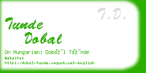 tunde dobal business card